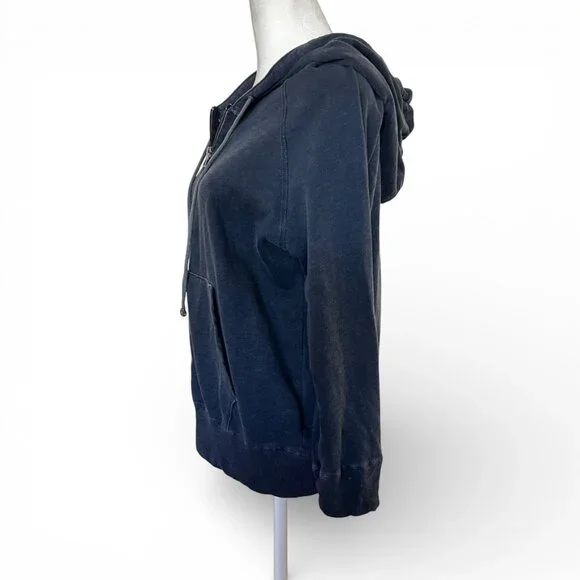 James Perse Navy Vintage French Terry Zip Hoodie 4 XL Minimalist Luxury - Picture 3 of 6